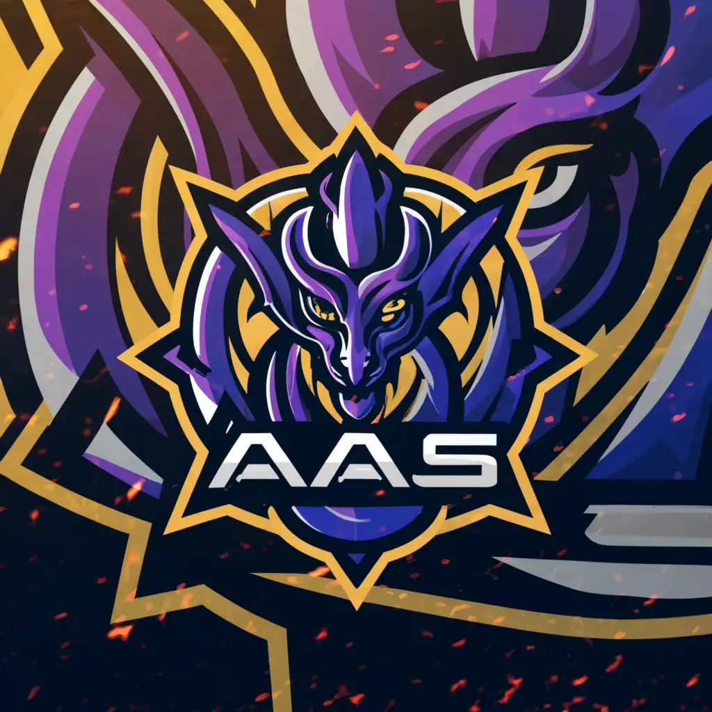a logo design,with the text "AAS", main symbol:serpent-dragon-star
Esports,complex,clear background