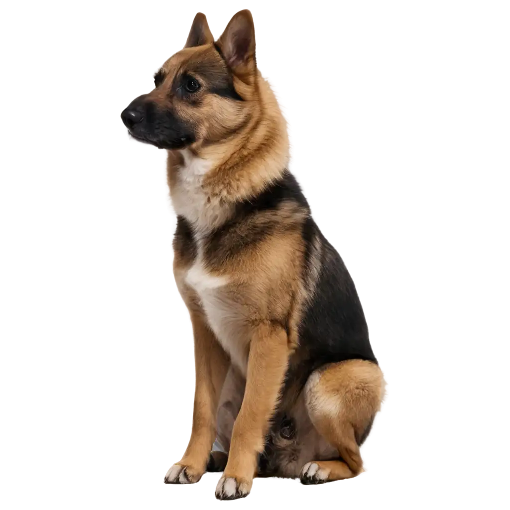 Stunning-PNG-Image-Adorable-Sitting-White-Brown-and-Black-Mongrel-Dog