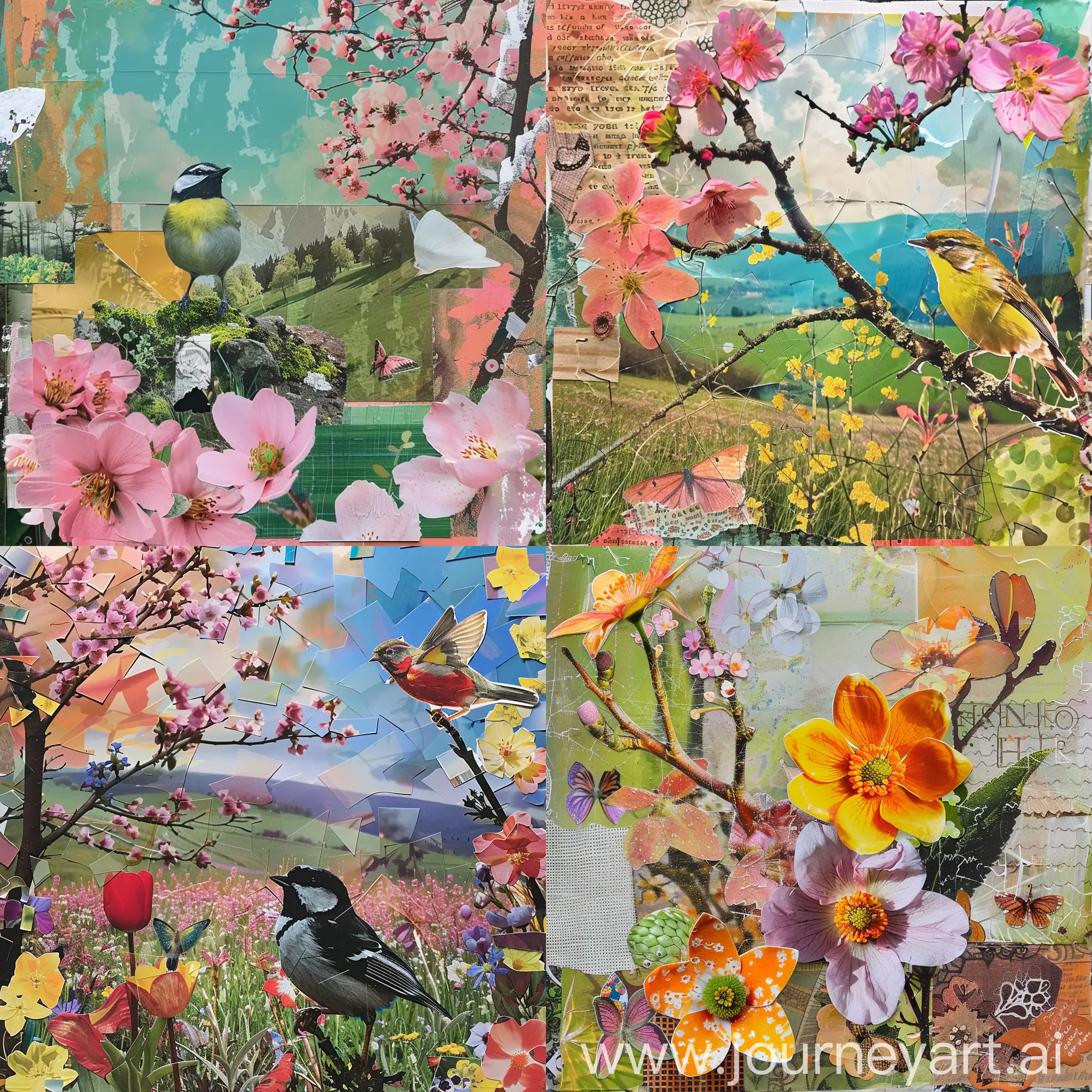 colage on spring theme
