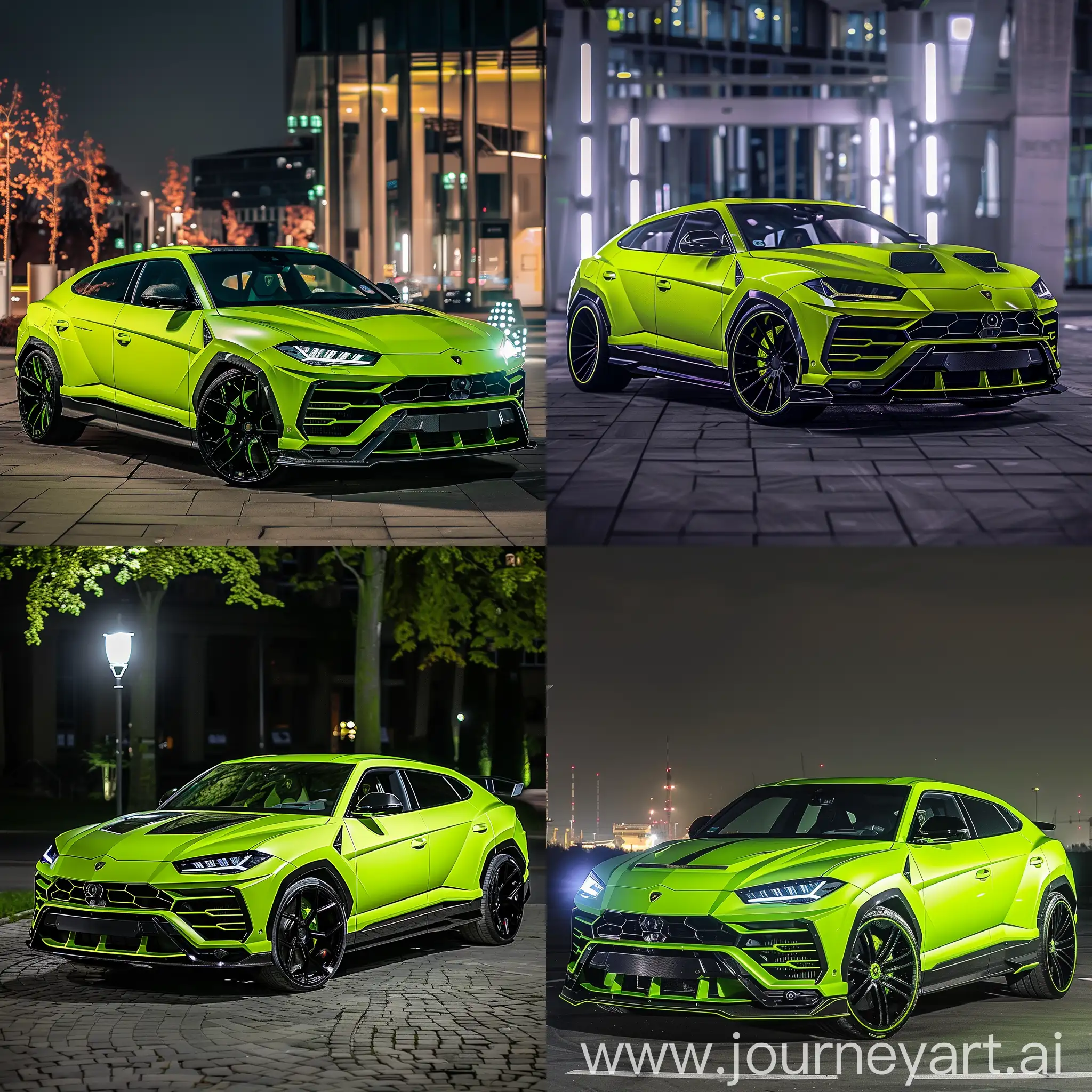 Lime-Green-Mansory-Tuned-Lamborghini-Urus-Night-Drive-in-Germany