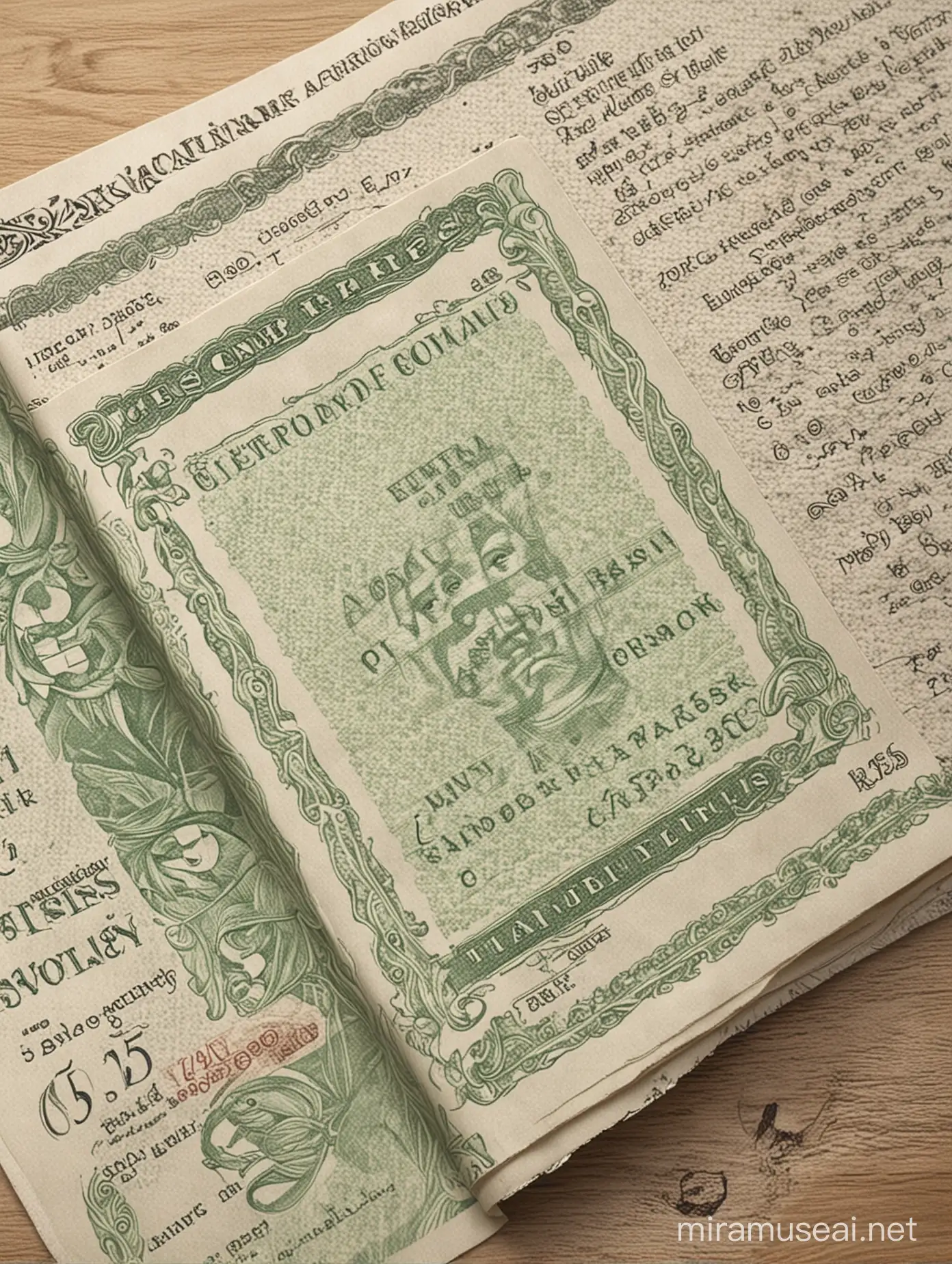 working on a book cover design for traditional banking and fintech. an image that depicts old ledger paper money integrated with a fintech app screen showing cash balance.