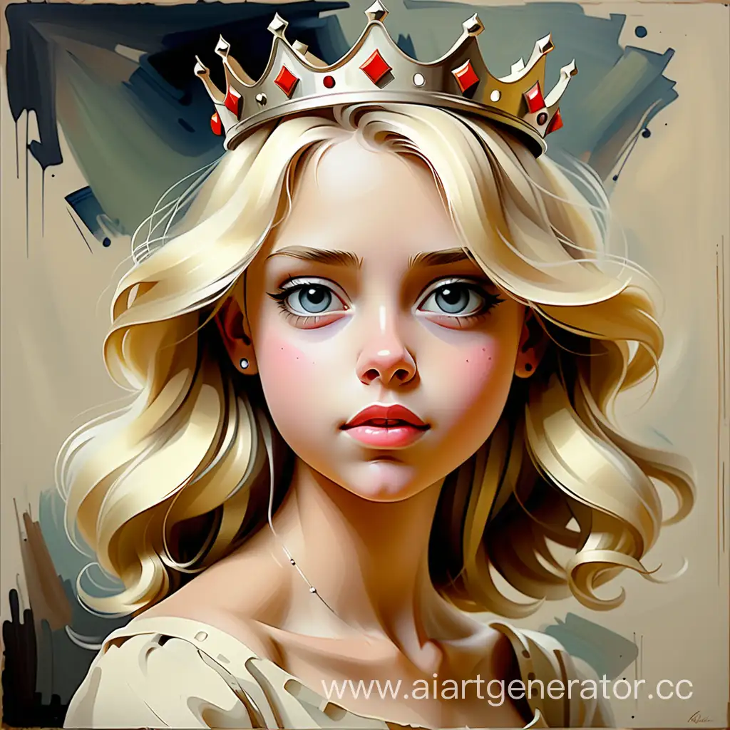 Молодая блондинка, стиль - картина маслом. добавь  к ней корону
