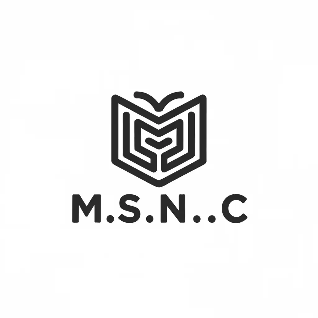a logo design,with the text "M.S.N.C", main symbol:book,Moderate,be used in Education industry,clear background