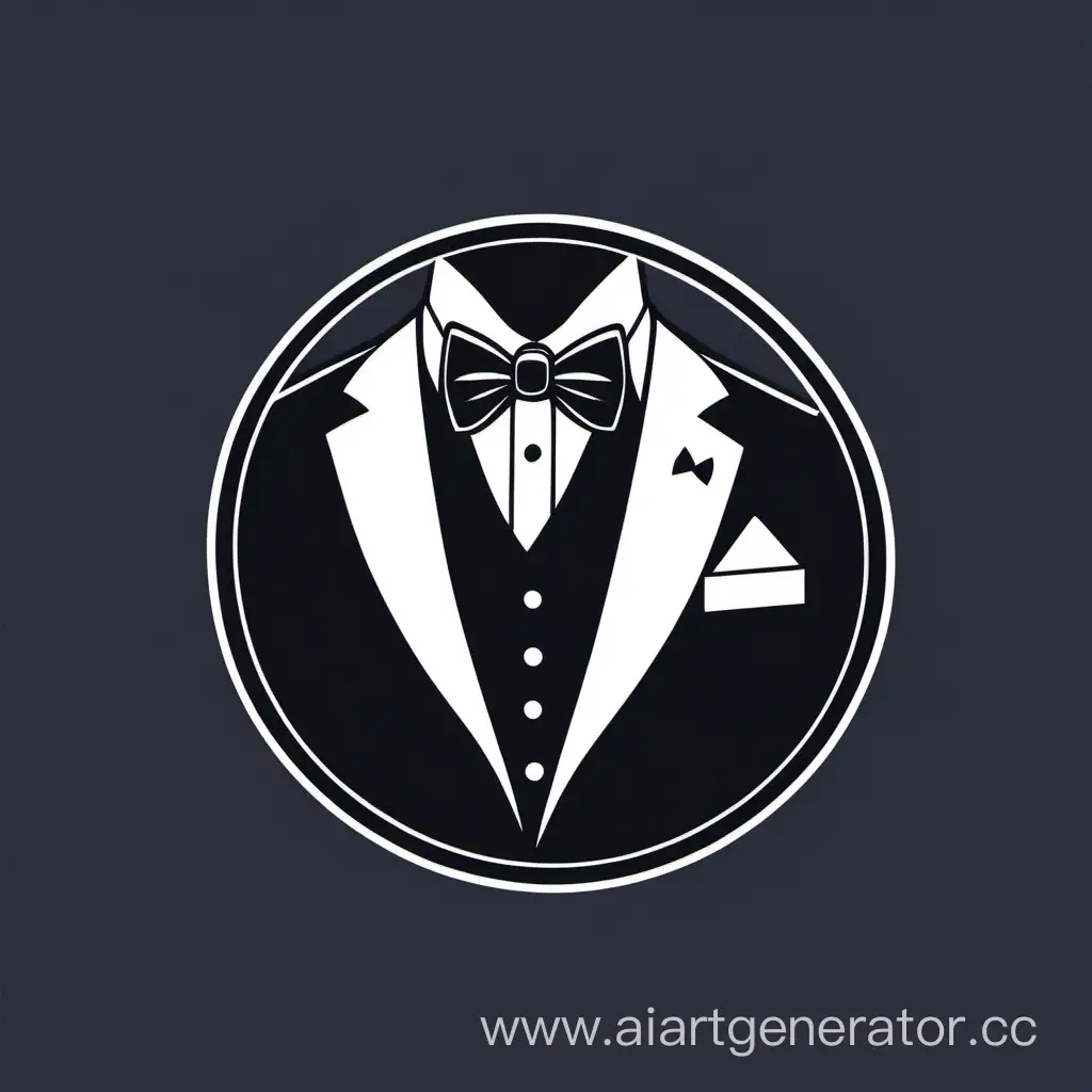 Логотип для стюард данных стилизованный смокинг и галстук-бабочка