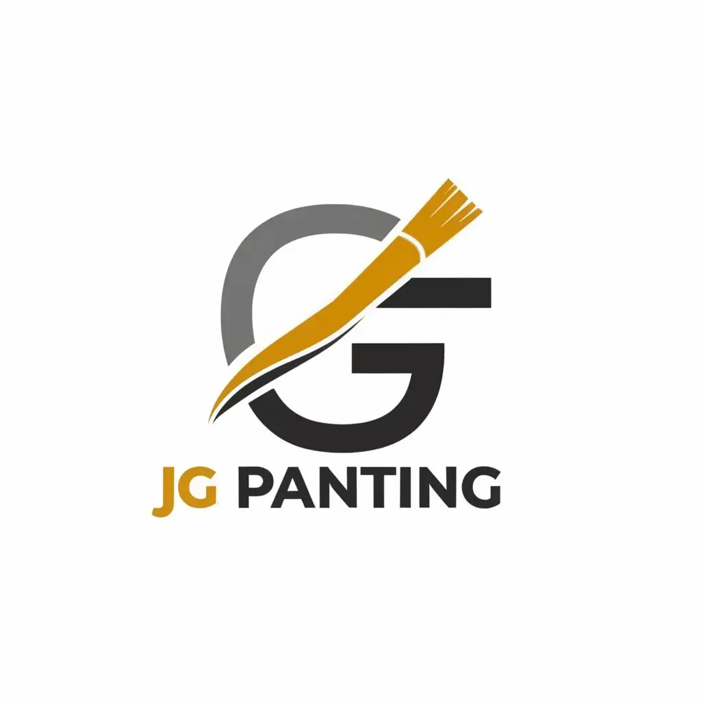 a logo design,with the text "JG PAINTING", main symbol:Paint brush,Moderate,be used in Construction industry,clear background