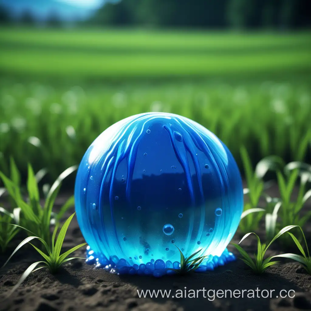 Realistic-Blue-Slime-Creature-in-Field-Setting-4K-Photorealistic-Image