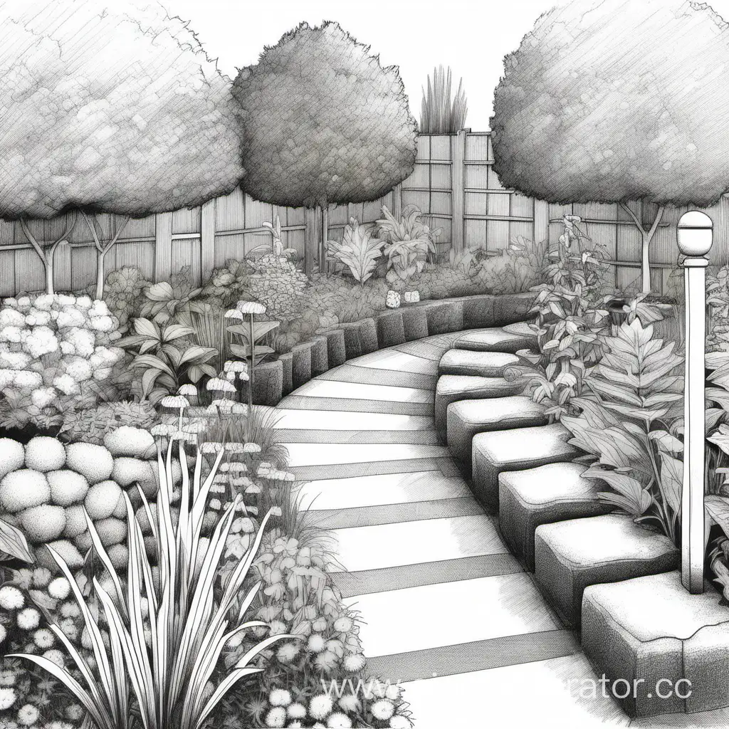 Фрагмент тематического сада «Малая Родина».
 простой рисунок

