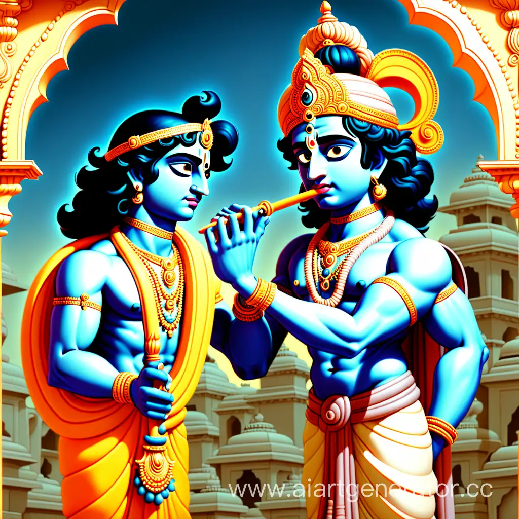 Krishna-Imparts-Bhagavad-Gita-Wisdom-to-Arjuna