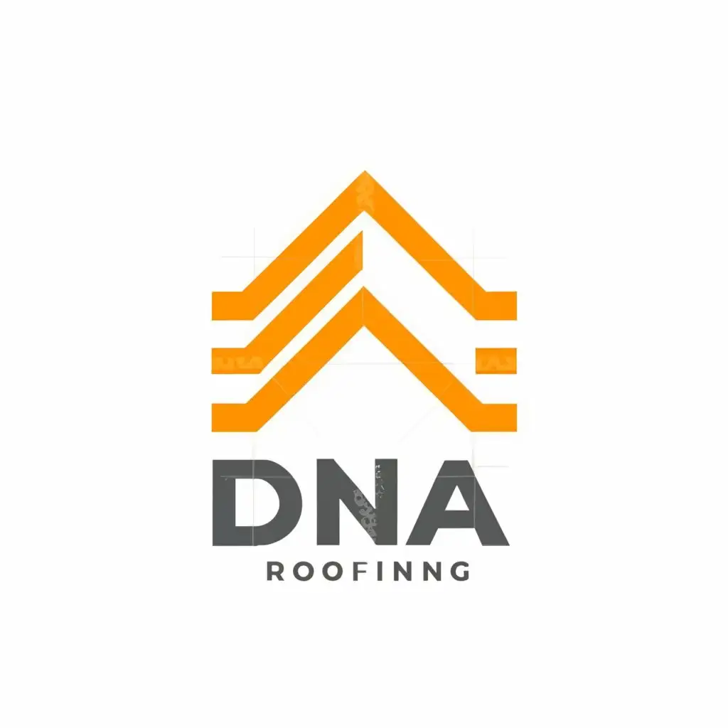 a logo design,with the text DNA ROOFING, main symbol:ROOF VECTOR,Minimalistic,be used in Construction industry,clear background