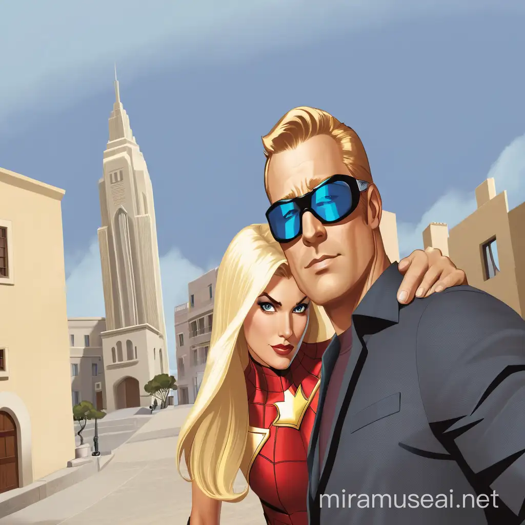 Dynamic Cartoon Style Marvel Superheroes Duo