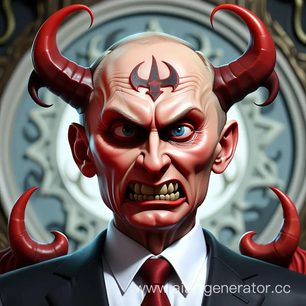 a Satanic icon depicting Putin in the form of a devil