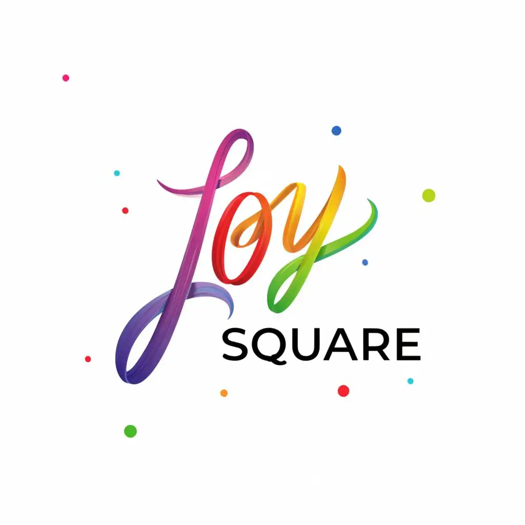 a logo design,with the text "Joy Square", main symbol:Calligraphy , multicolored ,Moderate,clear background
