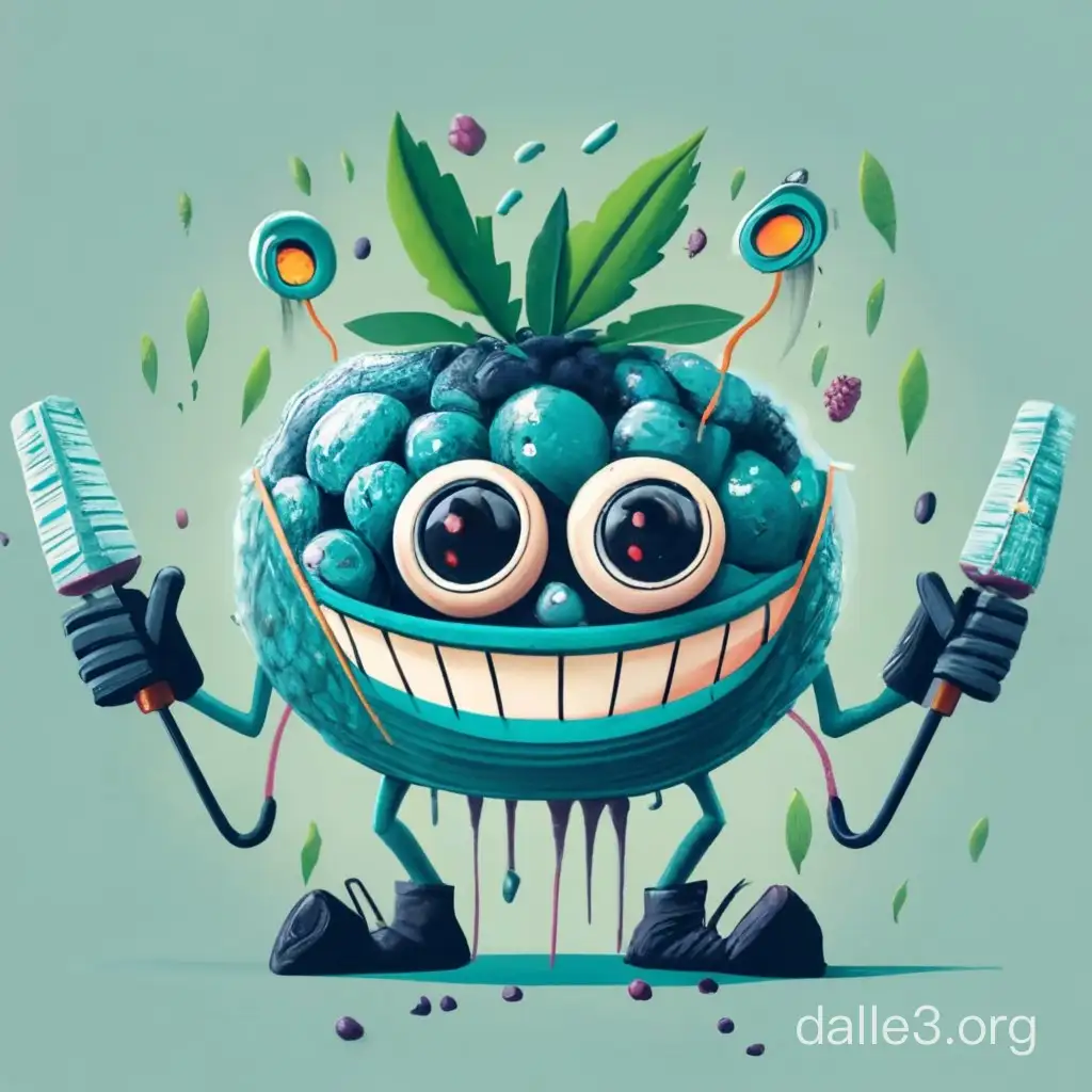 Eccentric Expired Blueberry Villain with a PastHisPrime Twist Dalle3 AI