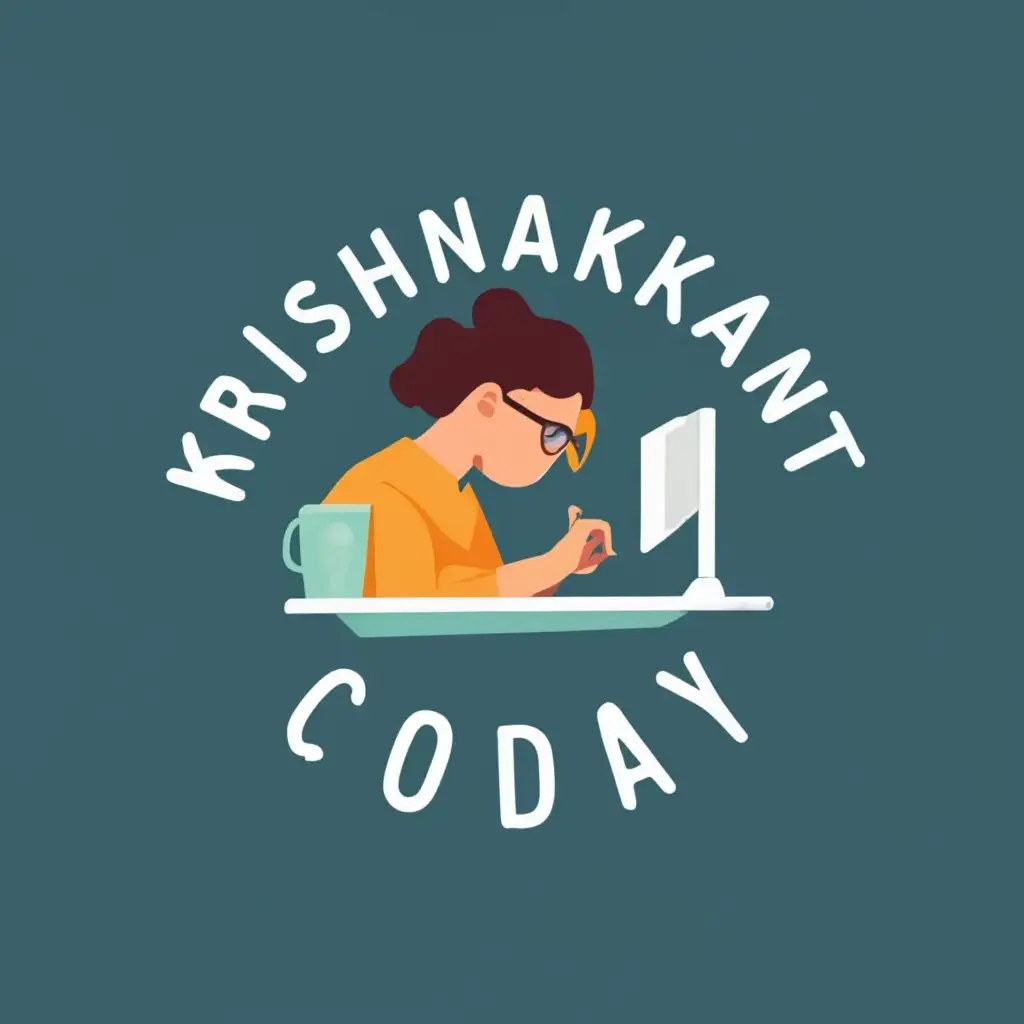logo, Person coding on desktop, with the text "Krishnakant", typography, be used in Technology industry