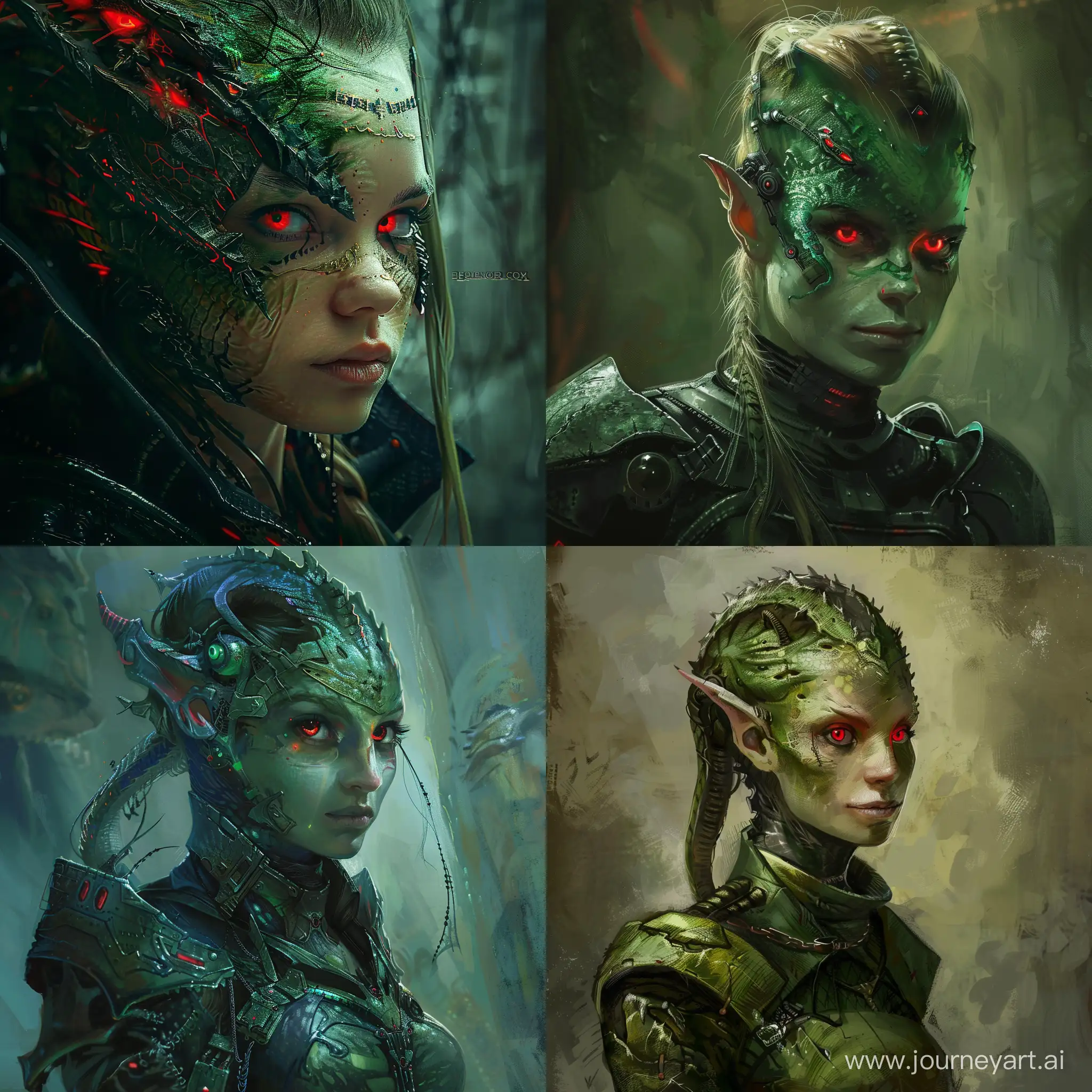 Enigmatic-Technomancer-Dragonborn-Woman-with-Emerald-Skin-and-Fiery-Gaze