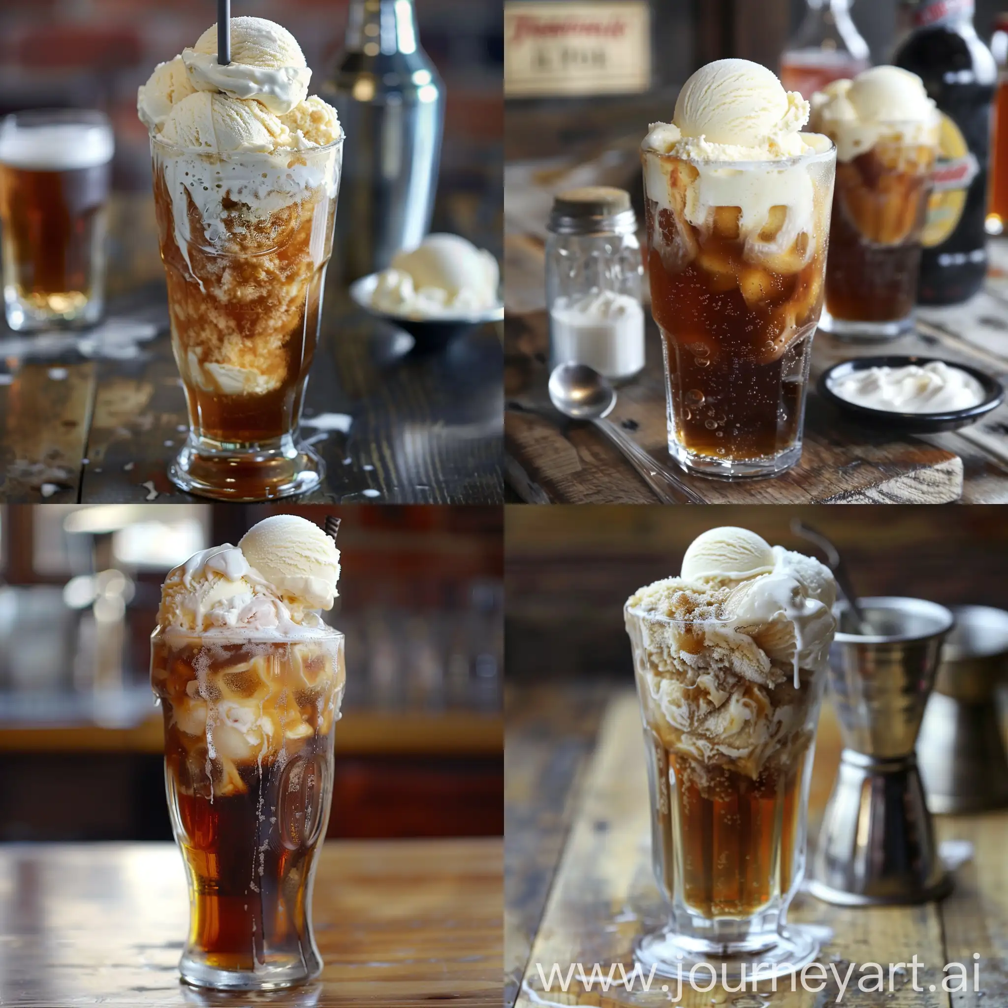 root beer with ice cream