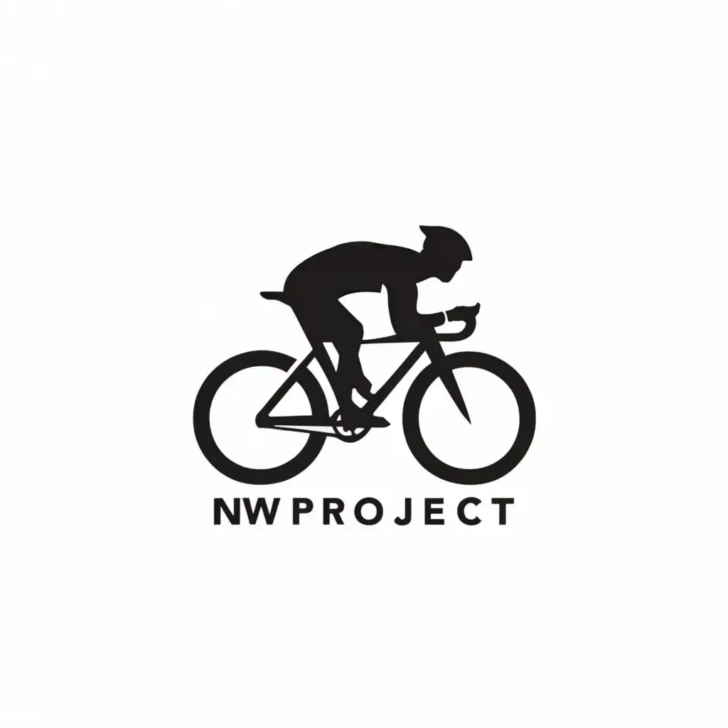 a logo design,with the text "NW Project", main symbol:aesthetic sport cycling BLACK,Moderate,clear background