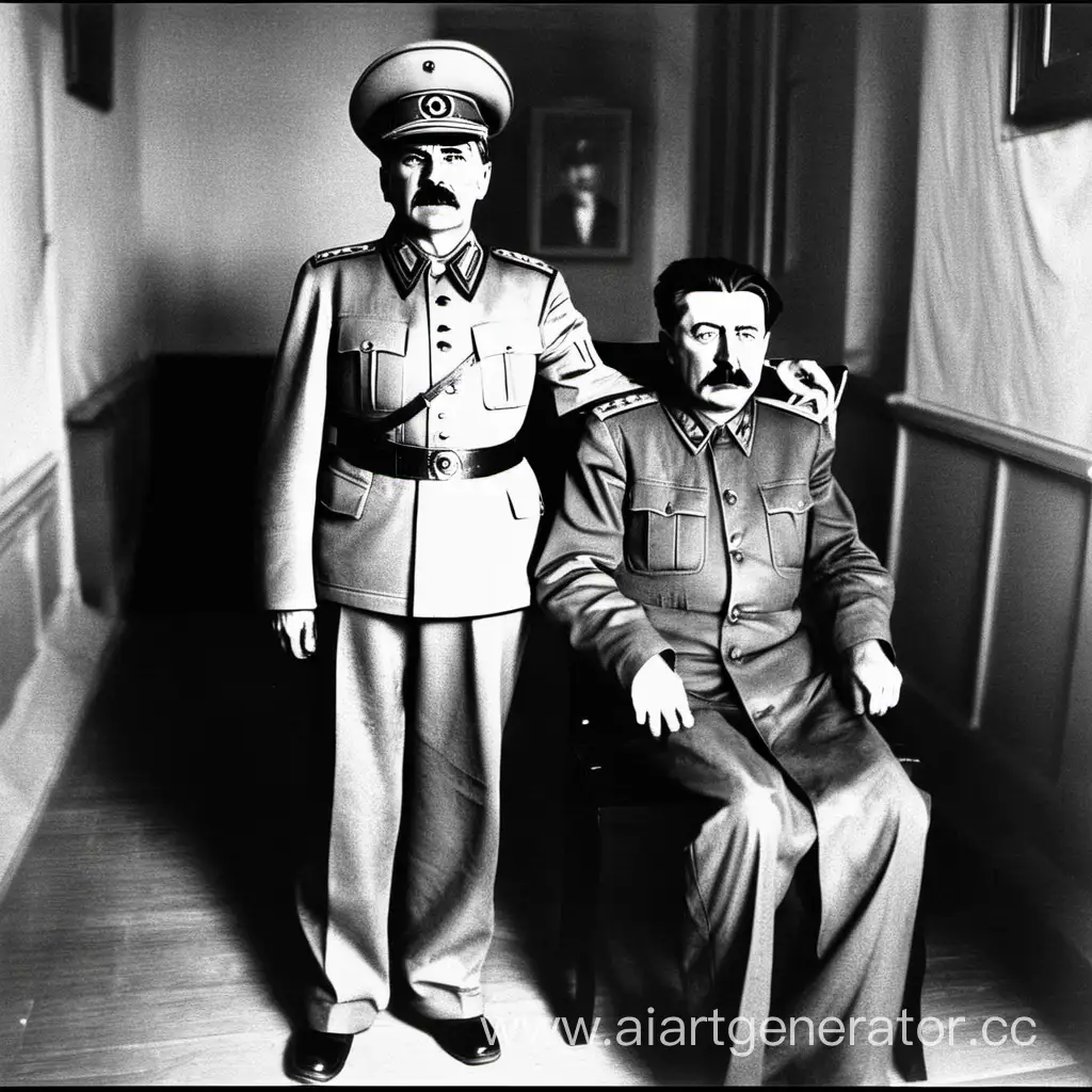stalin with hitlers mummy