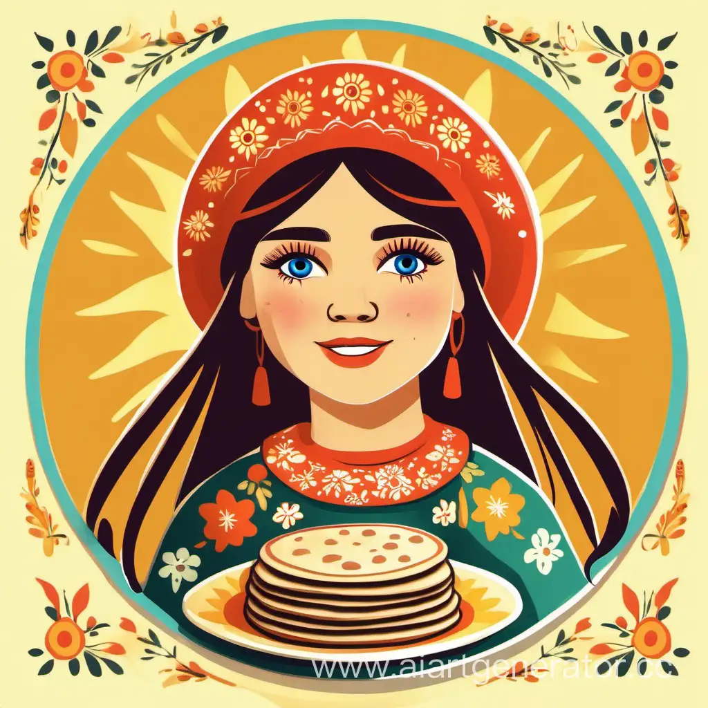 Spring-Celebration-Beautiful-Girl-Making-Pancakes-at-Maslenitsa-Festival