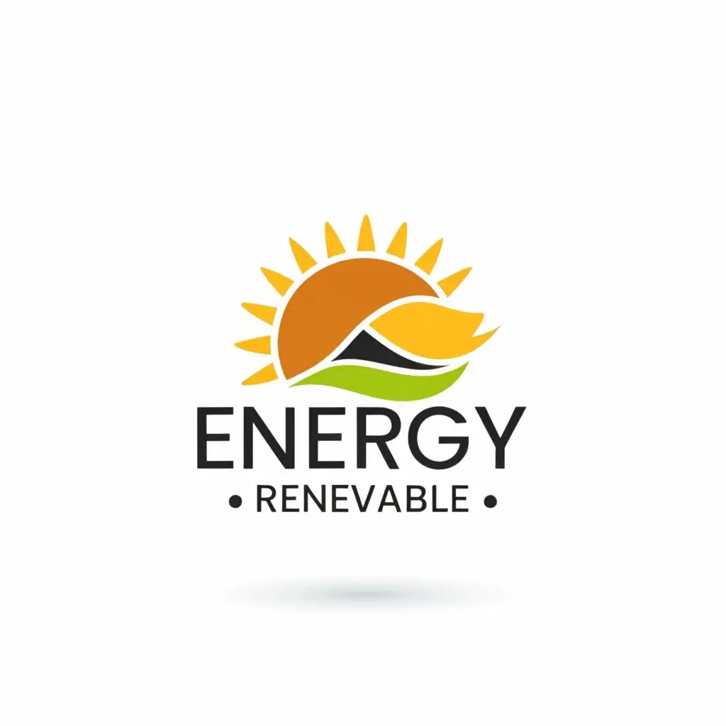 a logo design,with the text "energy renewable", main symbol:sun,Minimalistic,clear background