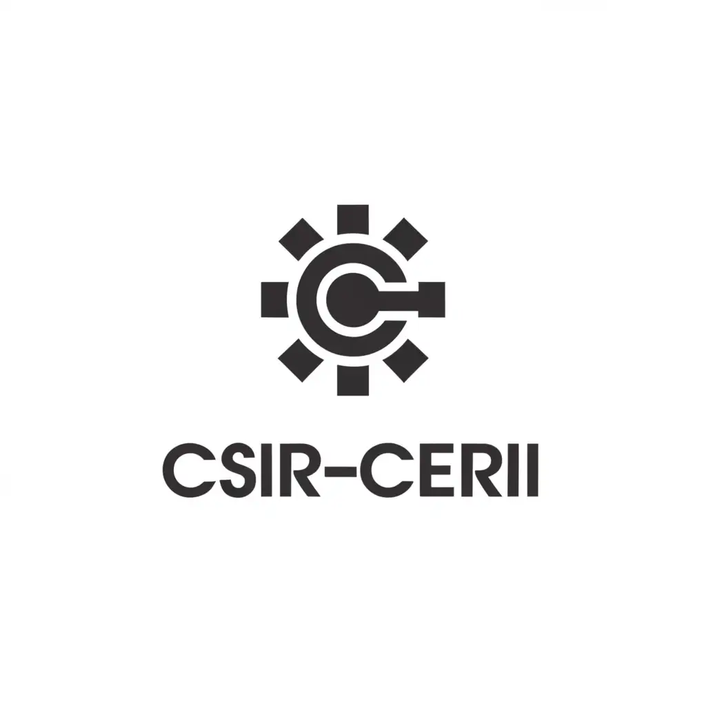 a logo design,with the text "CSIR-CEERI", main symbol:A gear similar to iit Kharagpur, india, logo.,Minimalistic,be used in Technology industry,clear background