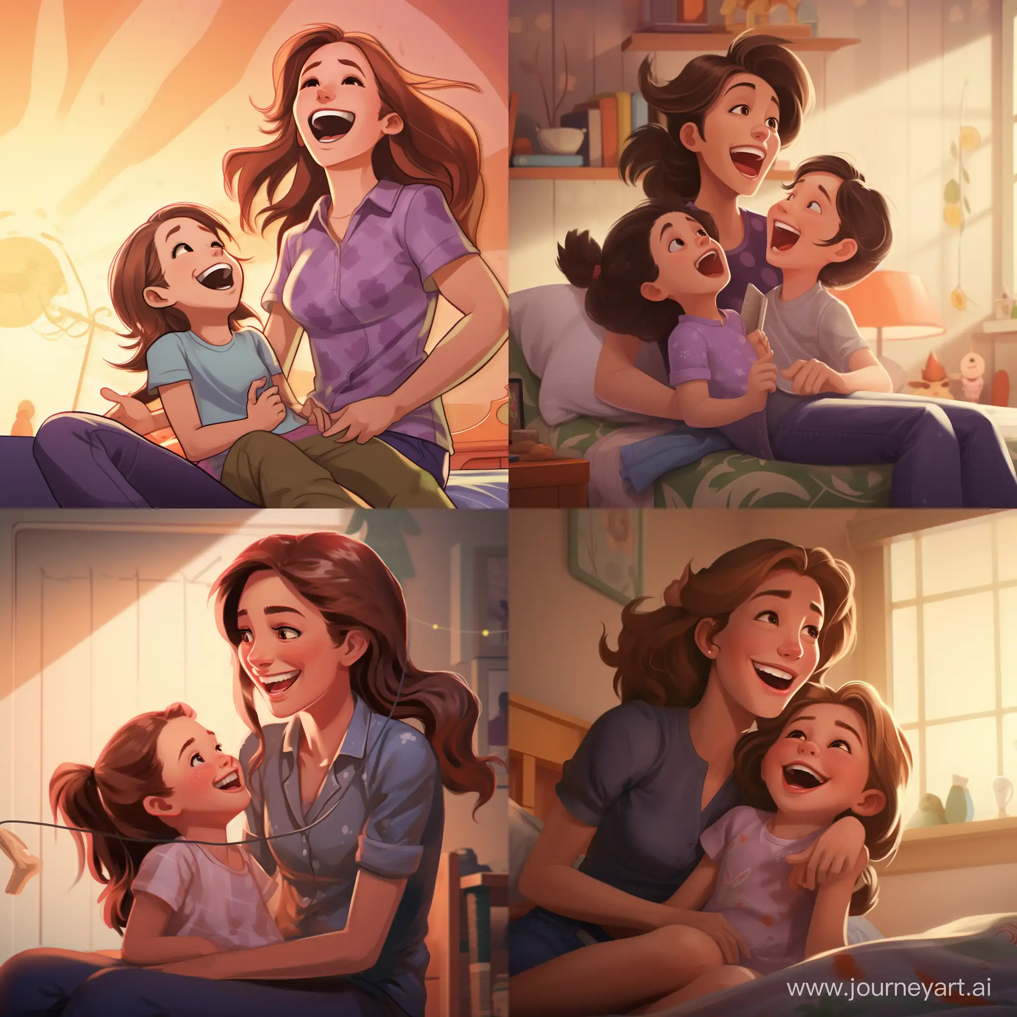 Joyful-MotherDaughter-Tickling-Moment-in-Disney-Animation-Style