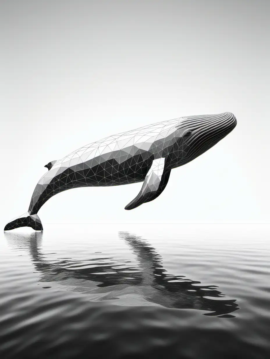 geometric sperm whale in black & white
