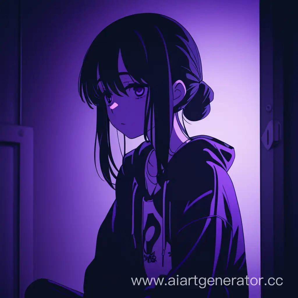 Lonely-PurpleHaired-Anime-Girl-in-Dimly-Lit-Room