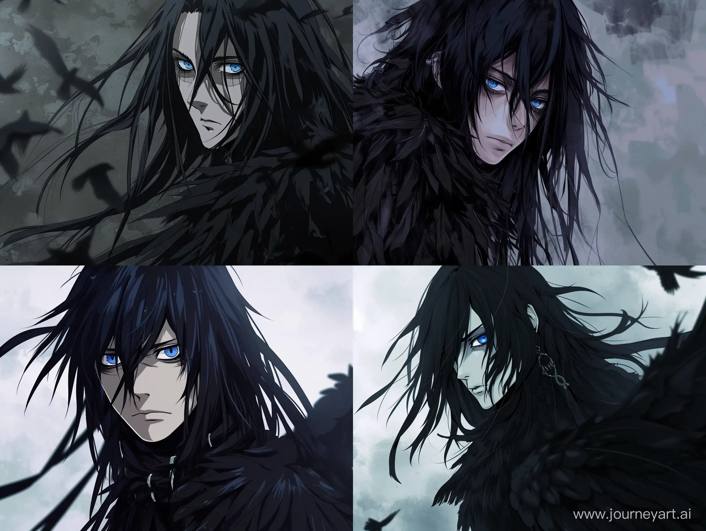 Gothic-Anime-Character-Brooding-Raven-with-Long-Black-Hair-and-Piercing-Blue-Eyes
