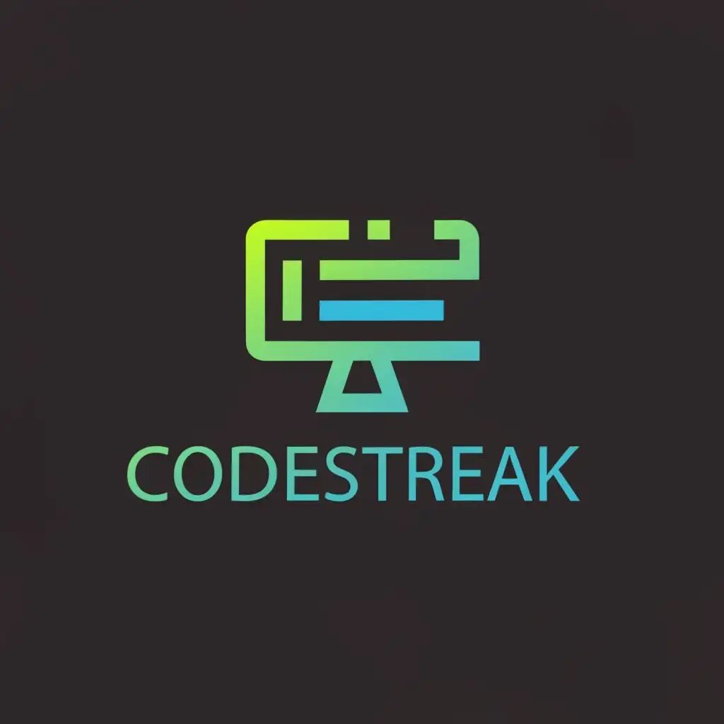 a logo design,with the text "Code Streak", main symbol:computer,Moderate,be used in Technology industry,clear background
