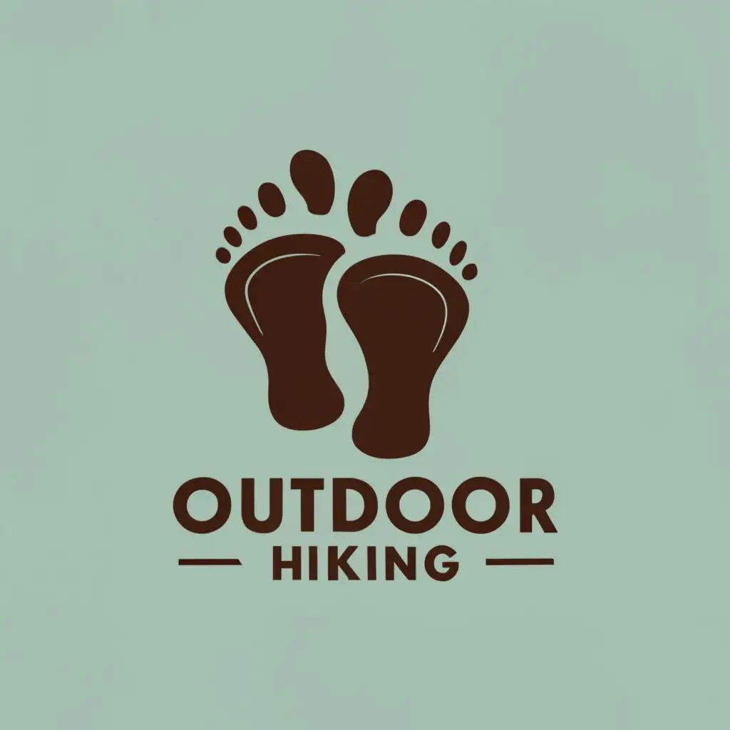 logo, footprint, with the text "Outdoor hiking", typography, be used in Travel industry