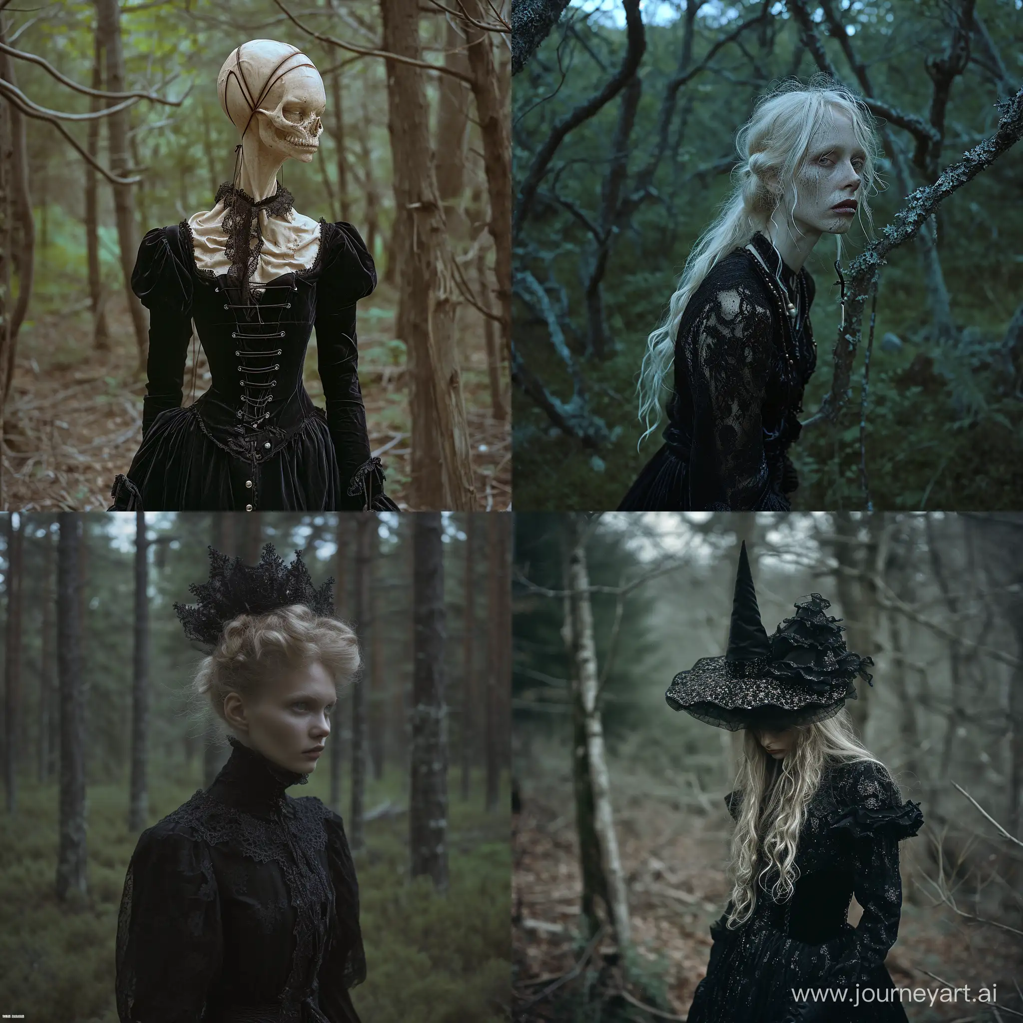 Creepy-Witch-Portrait-in-Minimalistic-Forest