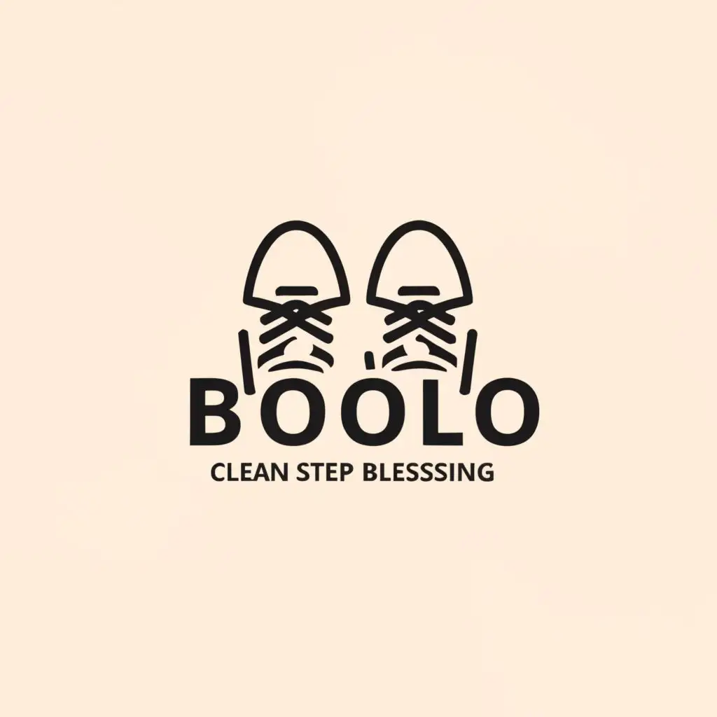 a logo design,with the text "Boolo Shoes
Clean Step Blessing", main symbol:Wash Shoes,Moderate,clear background