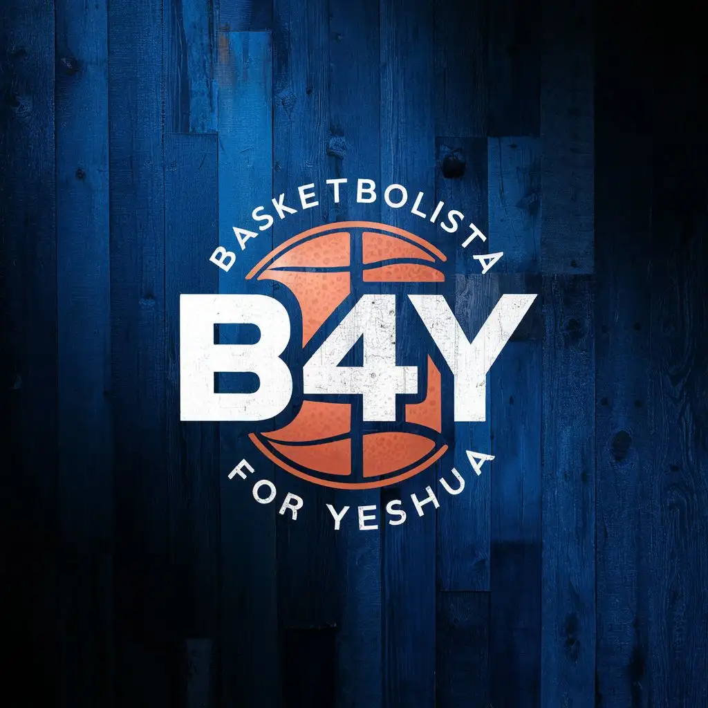 logo, B4Y Basketball, with the text "Basketbolista for Yeshua", typography, be used in Sports Fitness industry