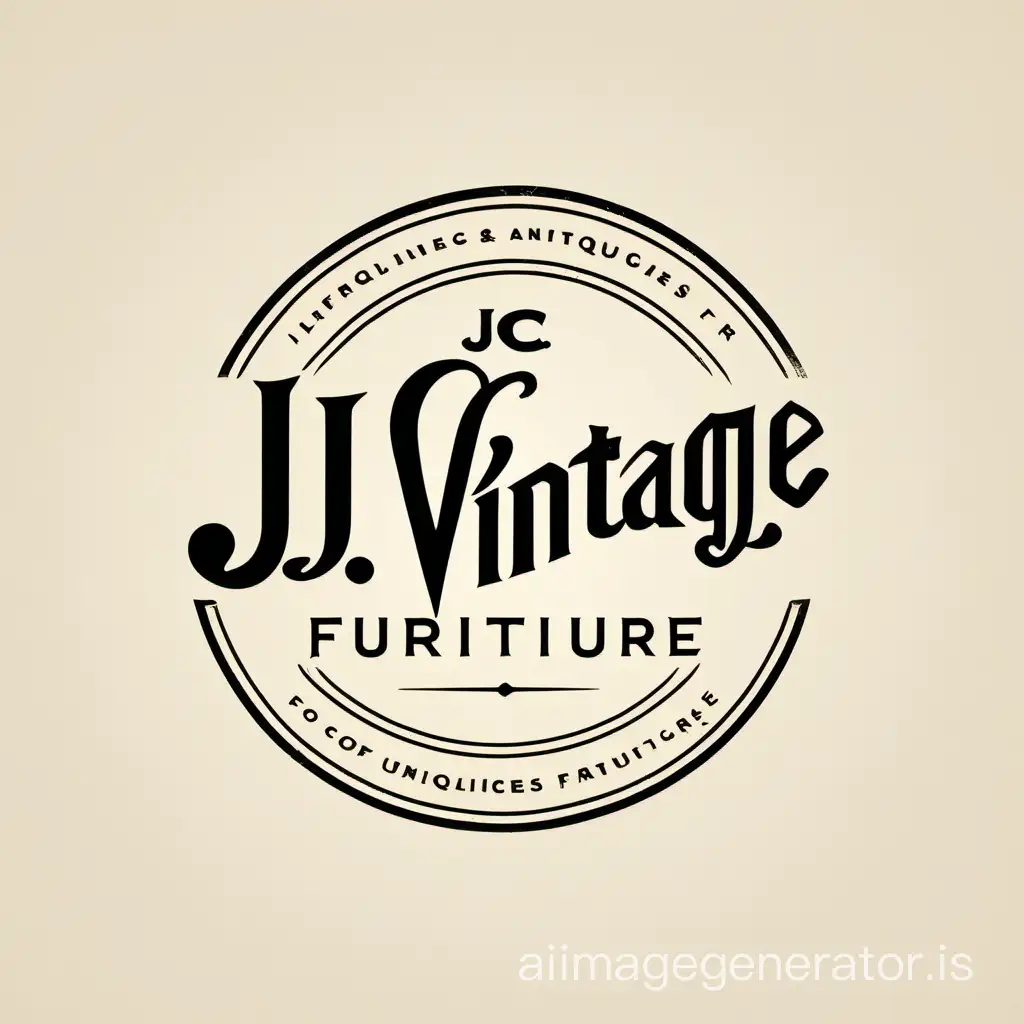 J.C.Vintage Furniture - minimalistyczne logo firmy sprzedającej antyki
