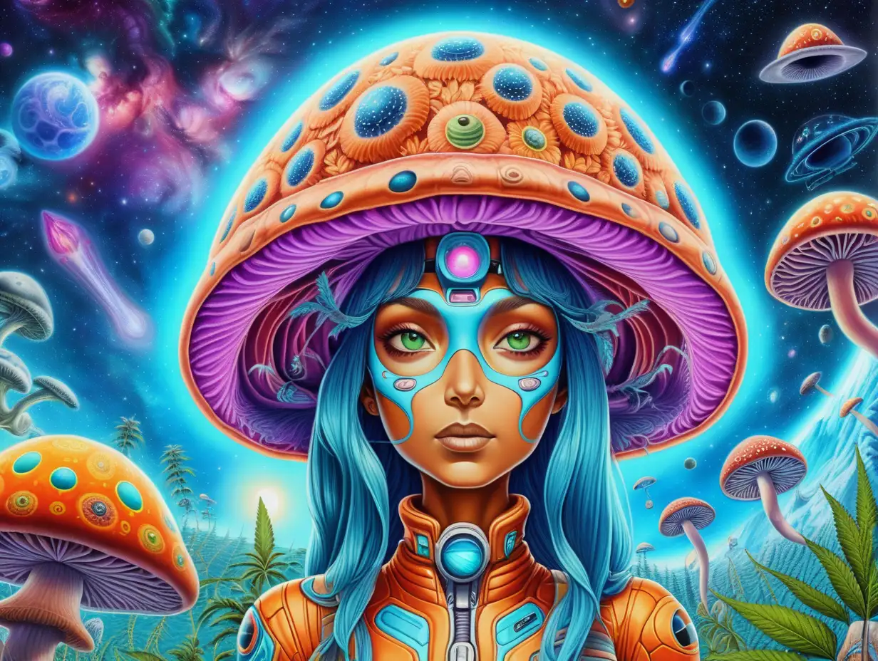 Psychedelic Space Adventure with Exotic Woman and Alien Encounters