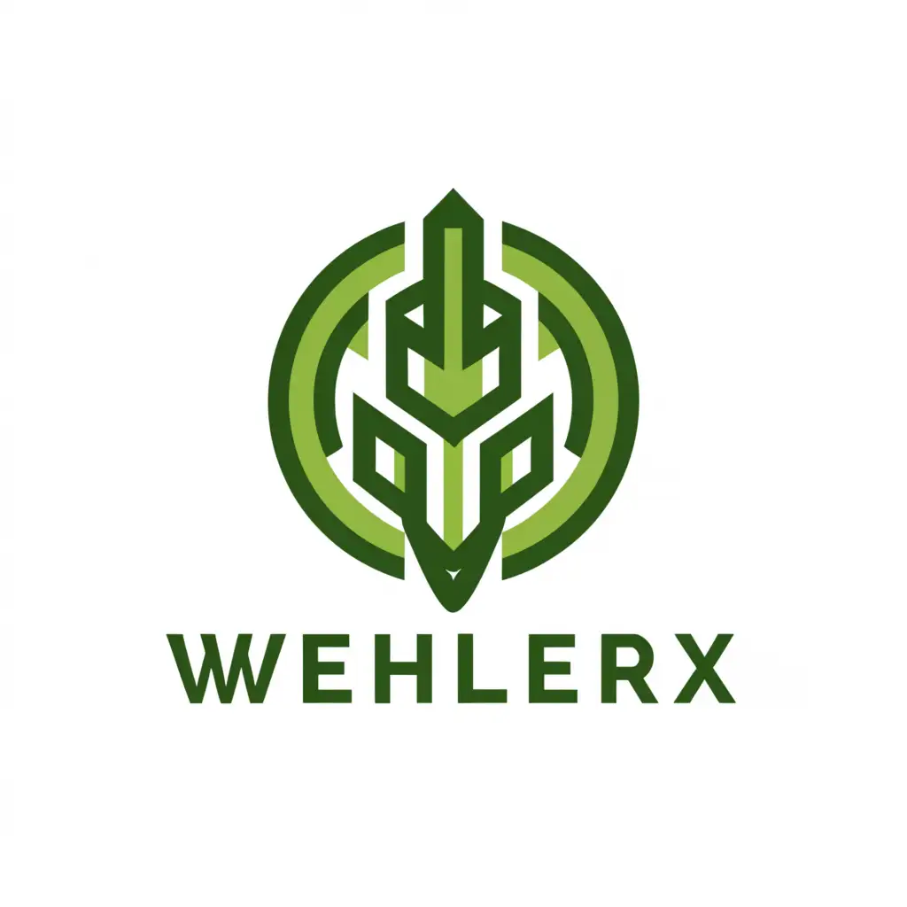 a logo design,with the text "WehleRx", main symbol:Bullet, gun, green,complex,clear background