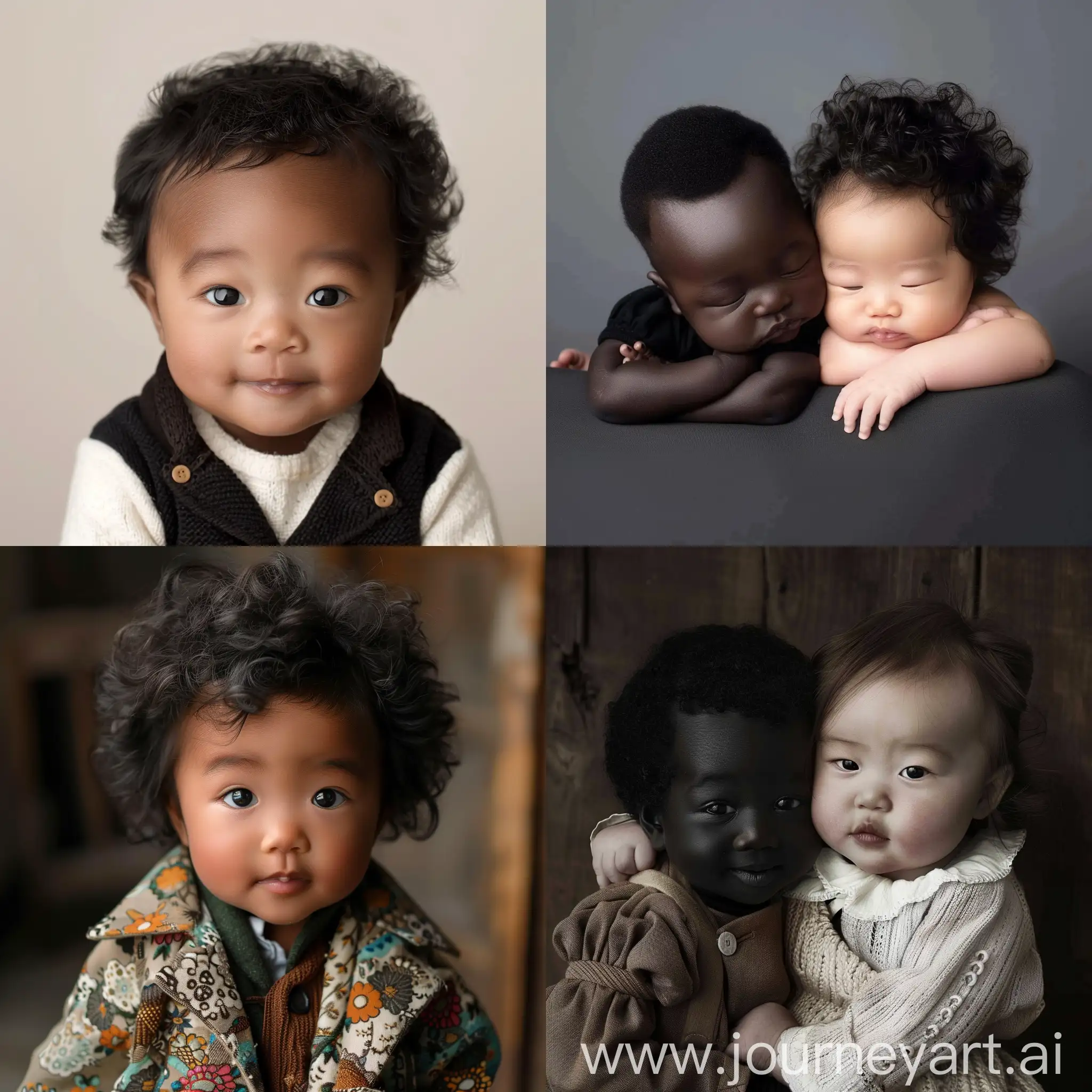 generate me a idealistic black and chinese baby