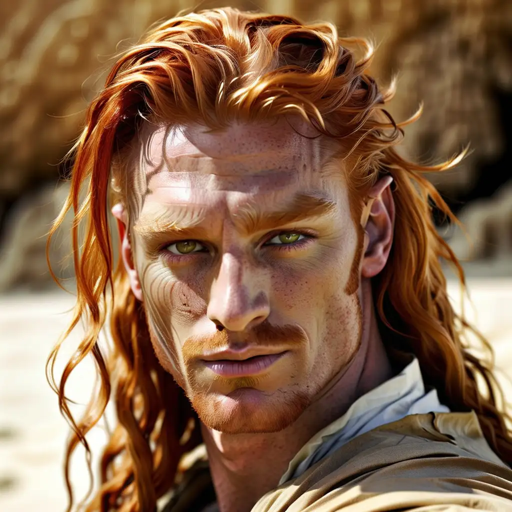 Arrogant Nobleman with Long Ginger Hair and Hazel Eyes in Fantasy Setting