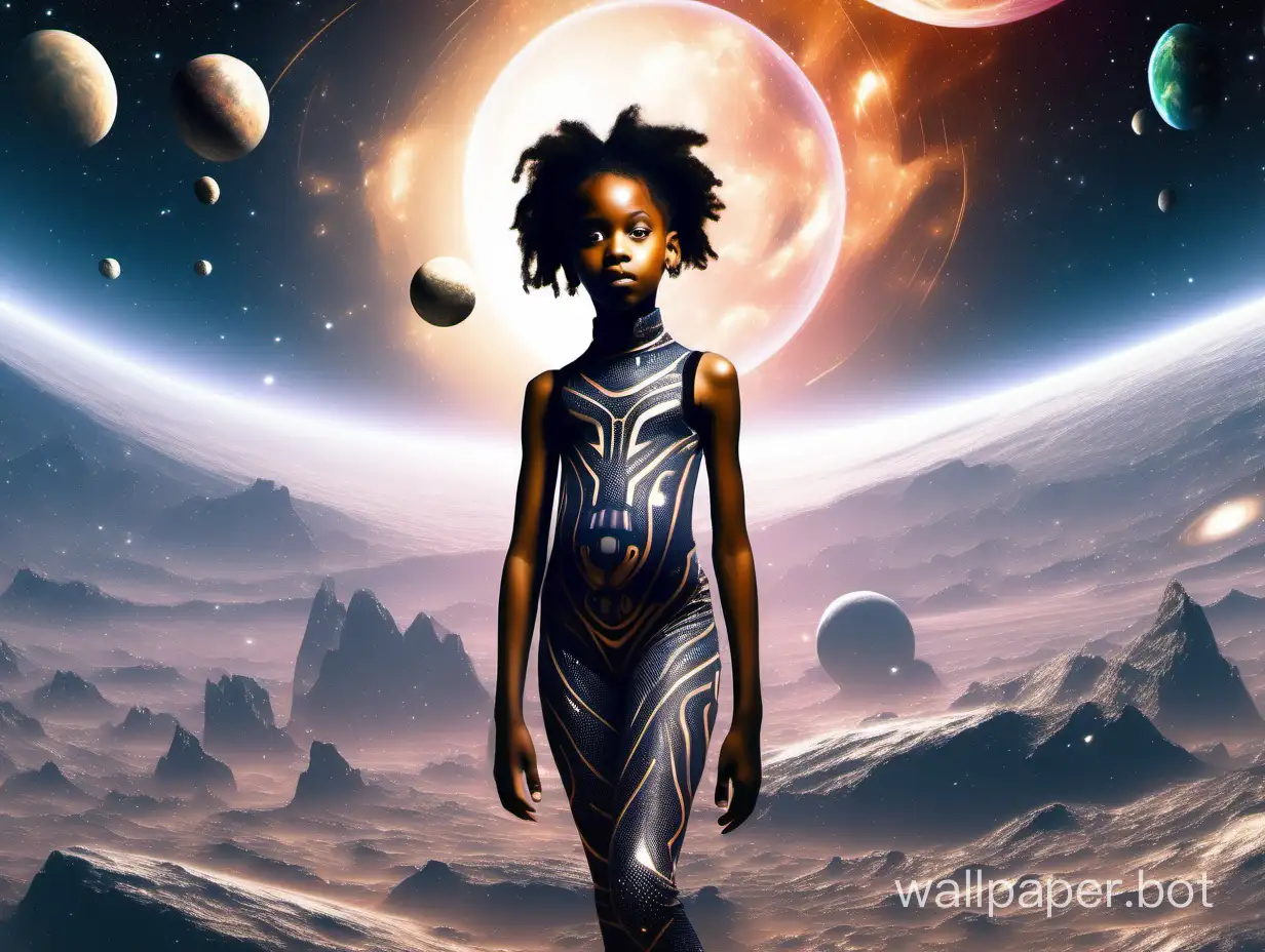 African-Girl-Exploring-Space-in-Futuristic-Baroque-Bodystocking