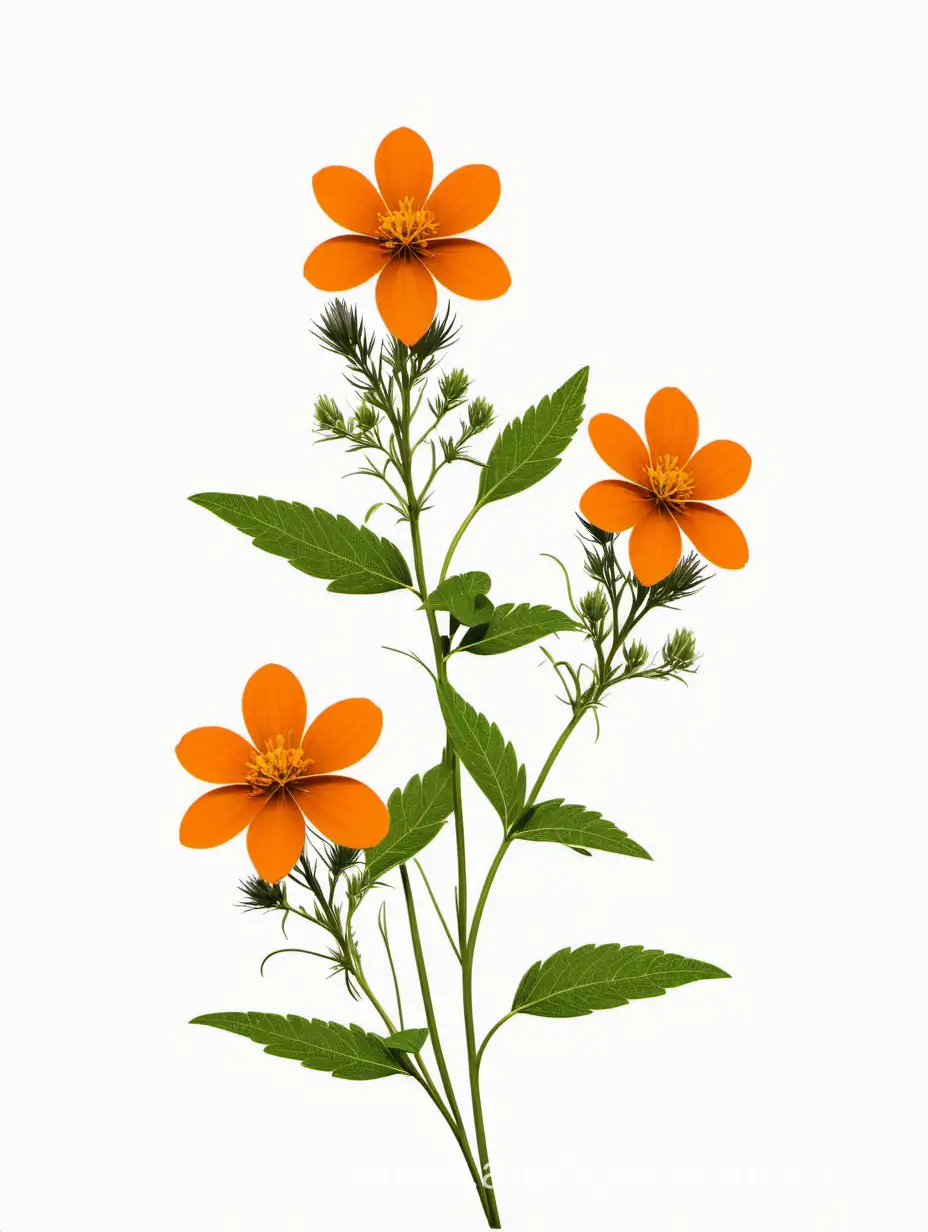 Elegant-Trio-Artistic-Depiction-of-Three-Dar-Orange-Wildflowers-in-Cluster