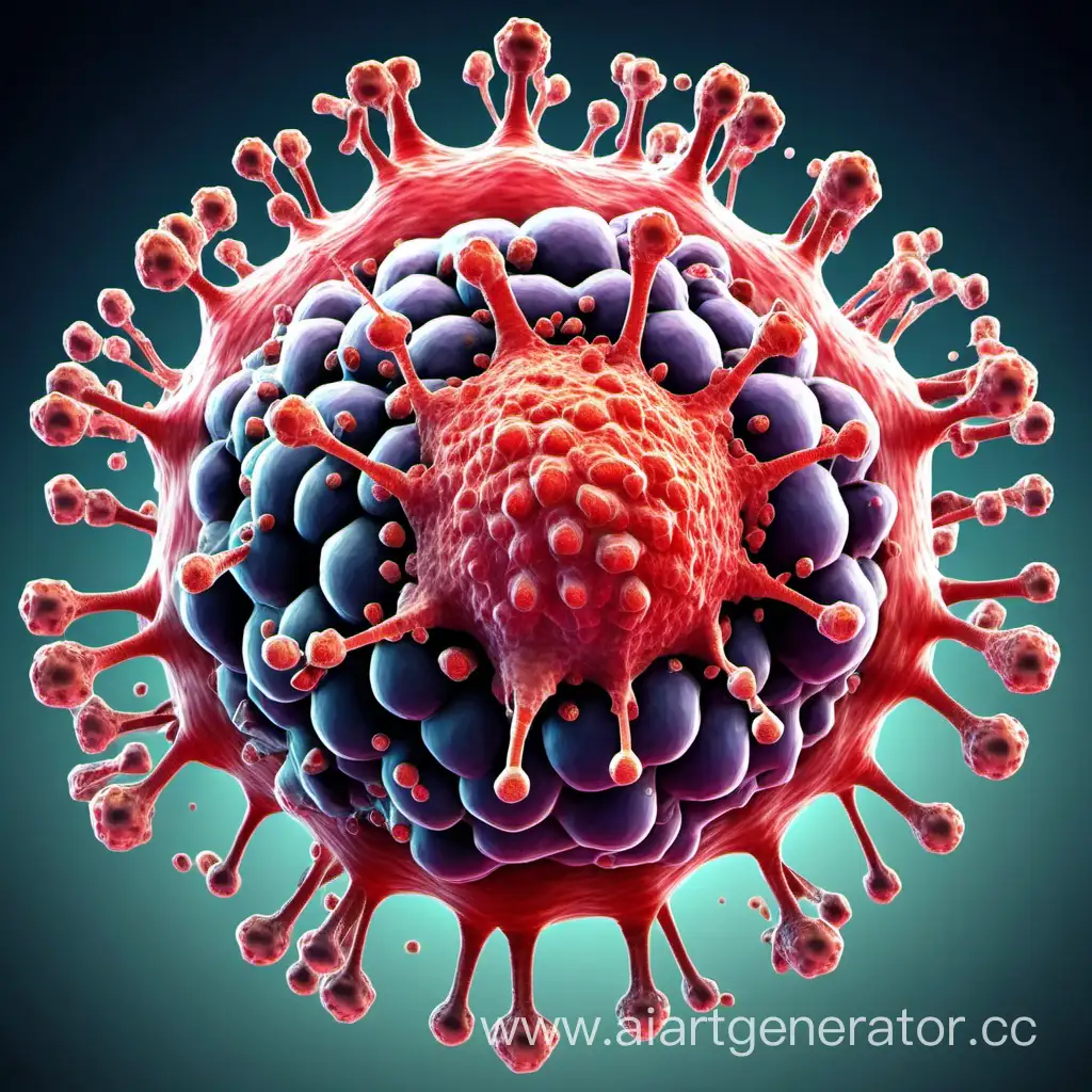 Colorful-Adenovirus-Particles-in-a-Microscopic-View