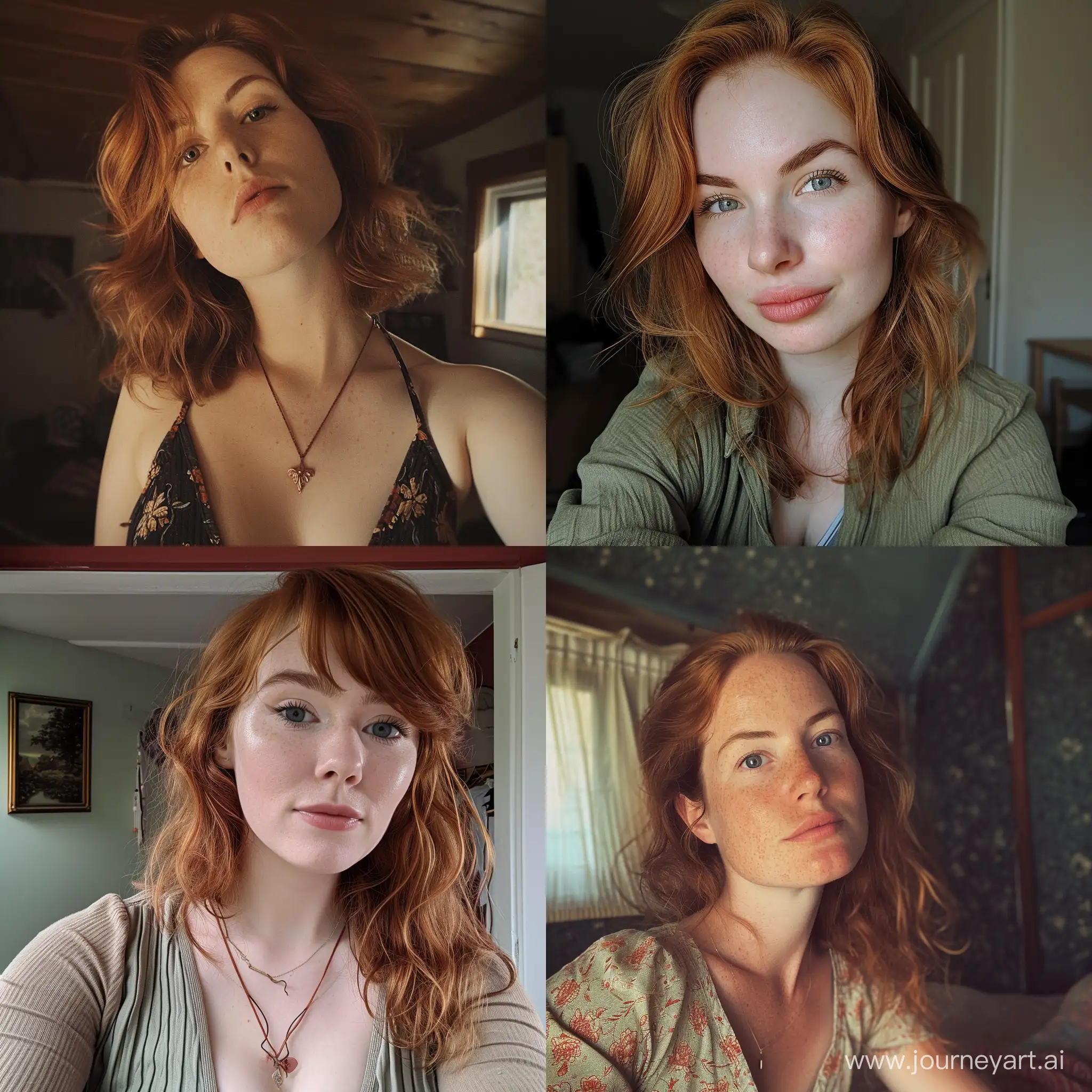Redhead-Womans-Interior-Selfie-Captured-with-LowQuality-Phone-Camera