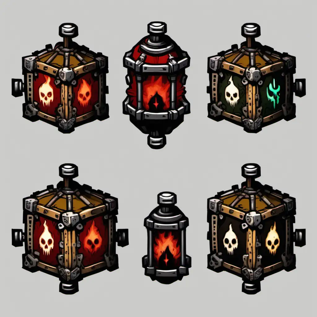 Colorful Freestanding Bomb in Darkest Dungeon Style TopDown View