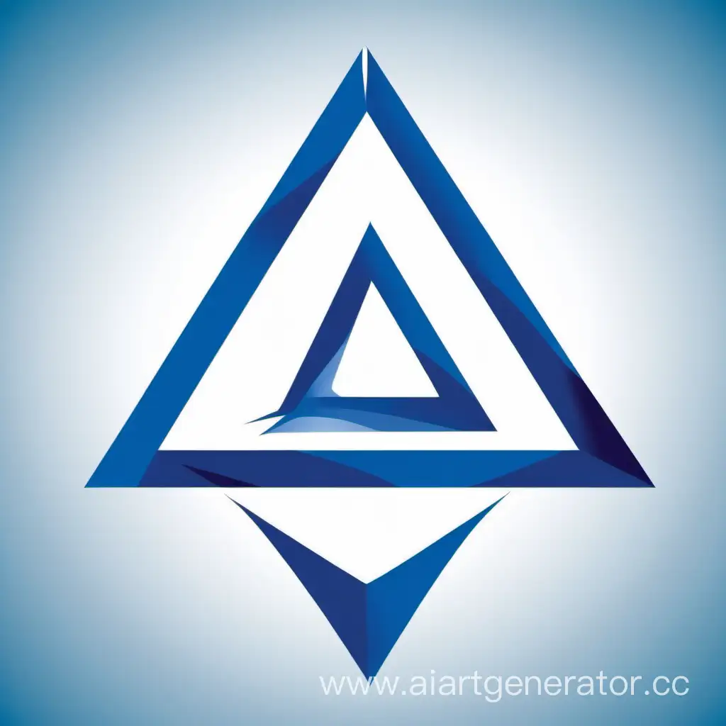 Логотип "АЛС-Трейд". Перевернутый треугольник глубокого синего цвета, символизирующий рост, успех, серьезность, надежность компании.