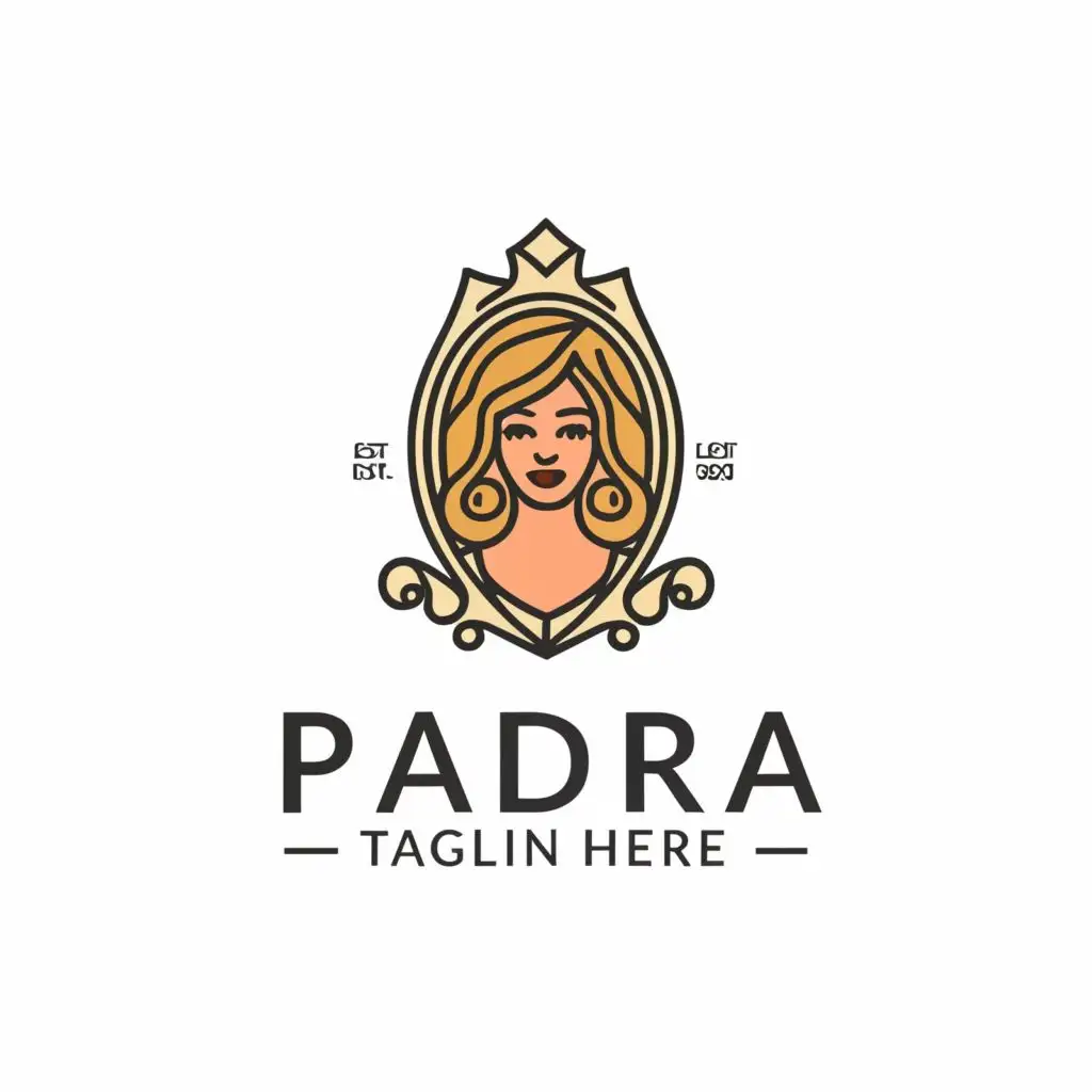 logo, padra logo .logo for women fashion brand.luxury.add women icon, with the text "padra", typography