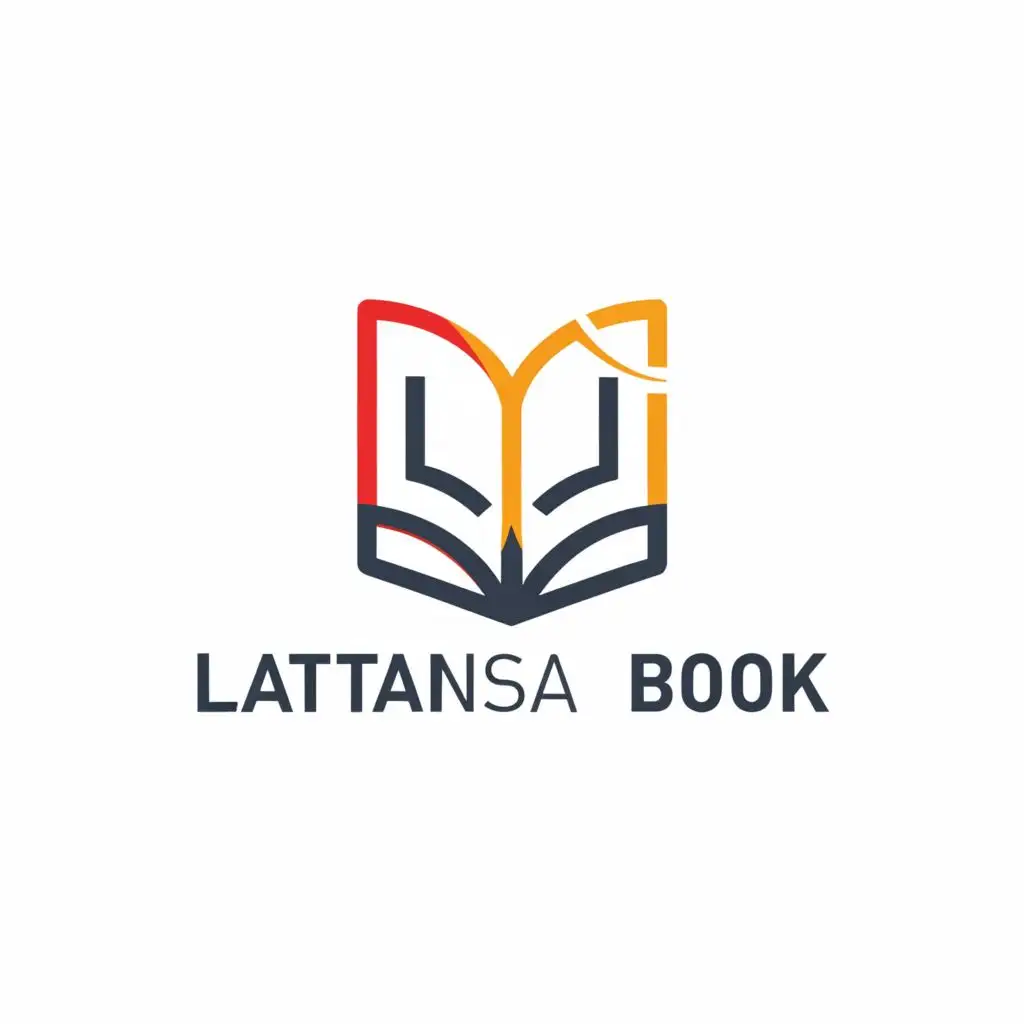 a logo design,with the text "latansaa book", main symbol:book,Minimalistic,be used in Education industry,clear background