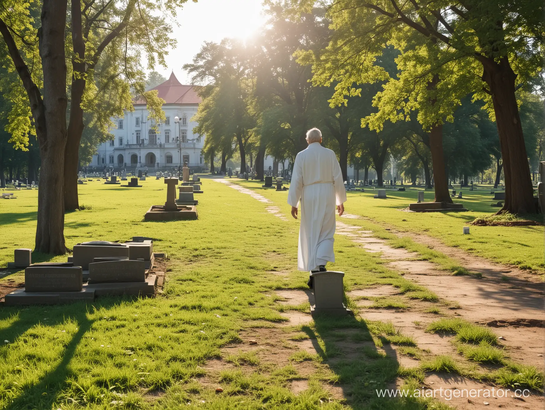 Serene-Park-at-Sanatorium-with-Graves-on-Lawns