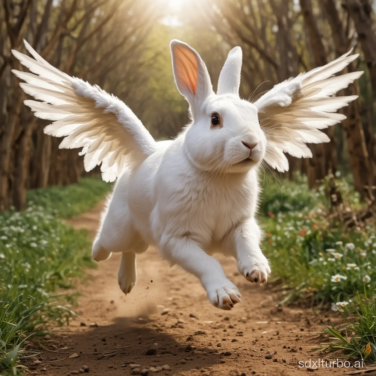 奔跑的兔子,长着翅膀