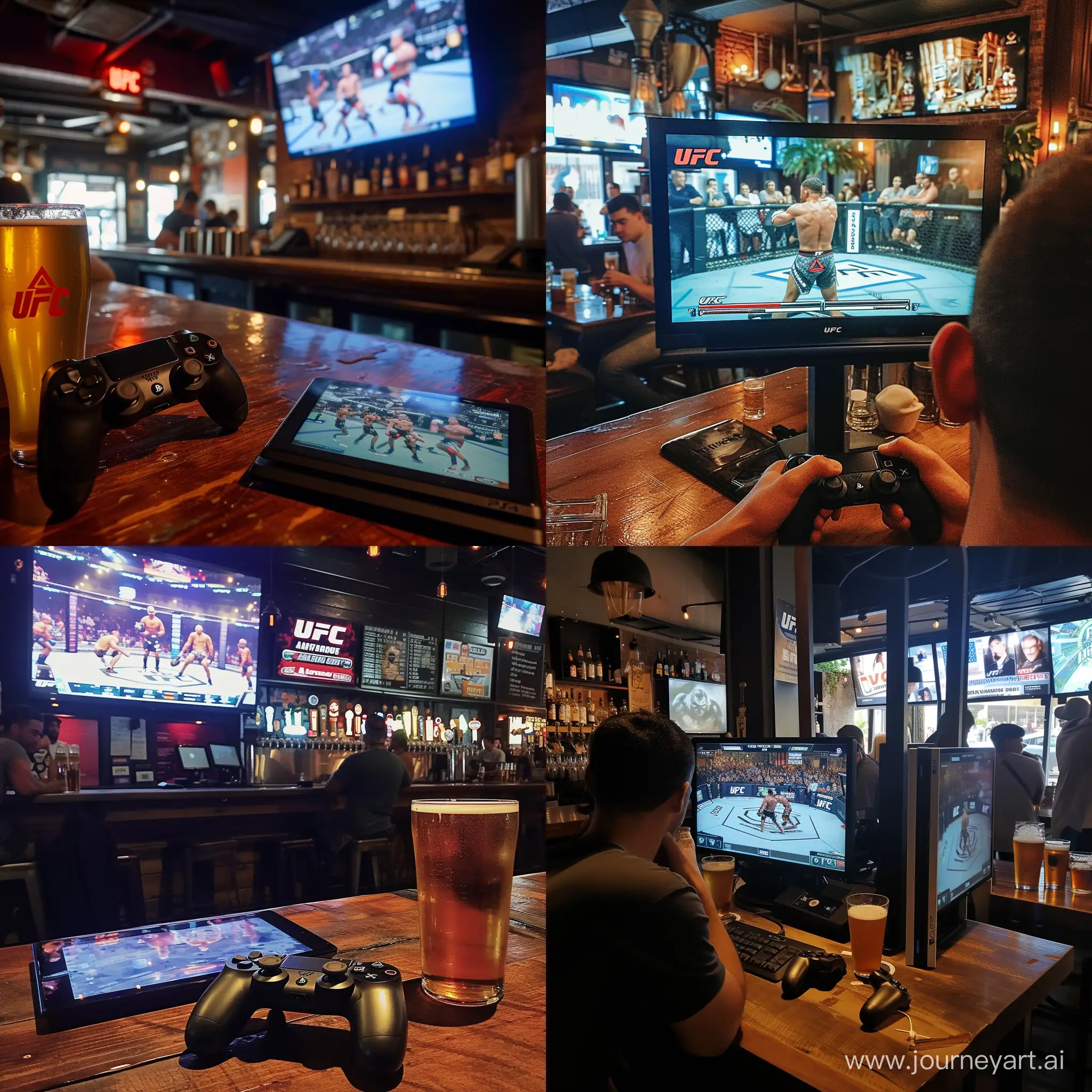 UFC-Competitions-on-Playstation-4-at-a-Beer-Bar